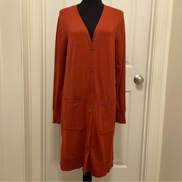 NEW Cielo Cardigan Button Up V-Neck Duster Women’s Size X-Large XL 36” Long NWT - Picture 1 of 10